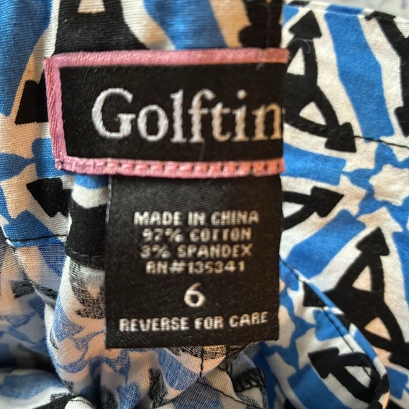 Golftini Geometric Blue and Black Women's Skirt/Skort “Flirtini”- Sz 6 - Picture 8 of 12
